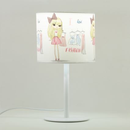 Lampe de table pour enfant GIRLS VIBES 1xE27/60W/230V Ø 18 cm J'aime la mode