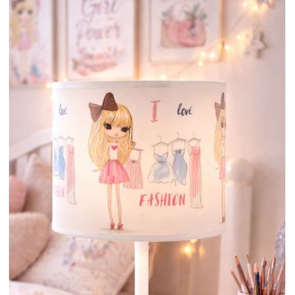 Lampe de table pour enfant GIRLS VIBES 1xE27/60W/230V Ø 18 cm J'aime la mode
