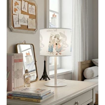 Lampe de table pour enfant GIRLS VIBES 1xE27/60W/230V Ø 18 cm Paris