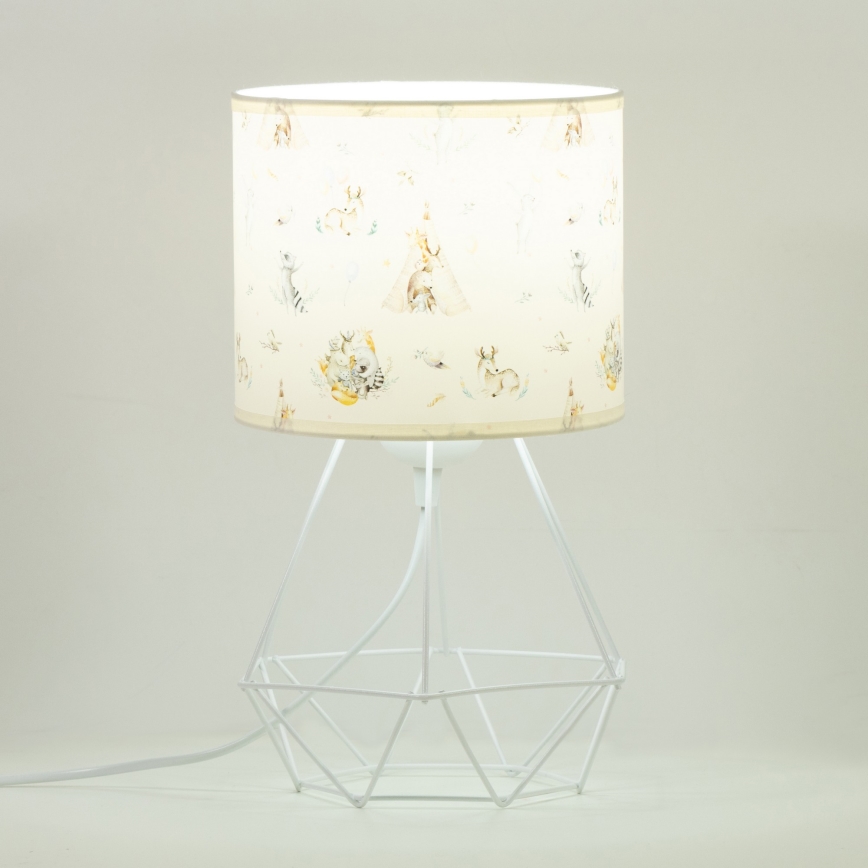 Lampe de table pour enfant KIDS ROOM 1xE27/60W/230V Ø 18 cm à motifs d'animaux