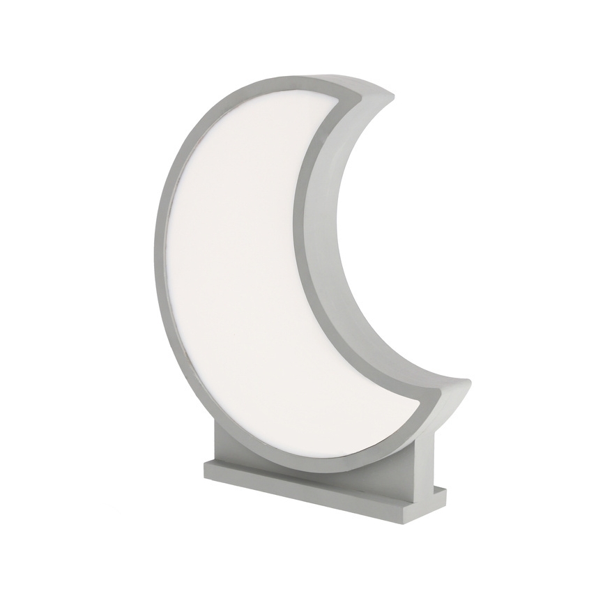 Lampe de table pour enfant LED MOON LED/12W/230V gris