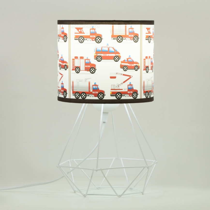 Lampe de table pour enfants KIDS ROOM 1xE27/60W/230V Ø 18 cm motif pompiers