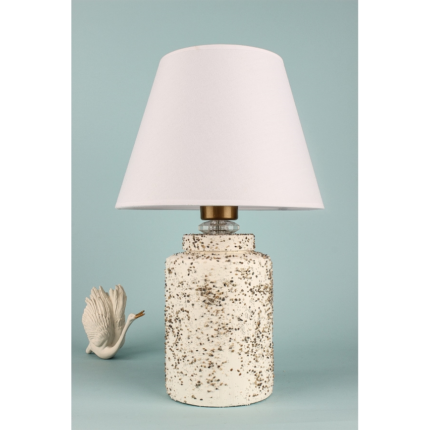 Lampe de table RAMZES 1xE27/40W/230V blanche/beige