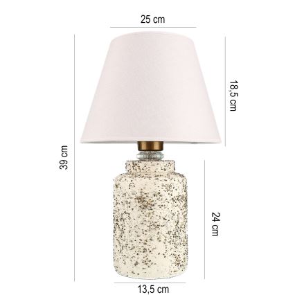 Lampe de table RAMZES 1xE27/40W/230V blanche/beige