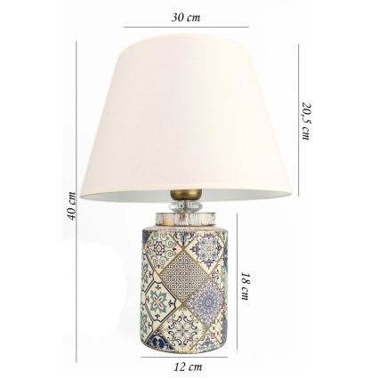Lampe de table RAMZES 1xE27/40W/230V blanche/grise