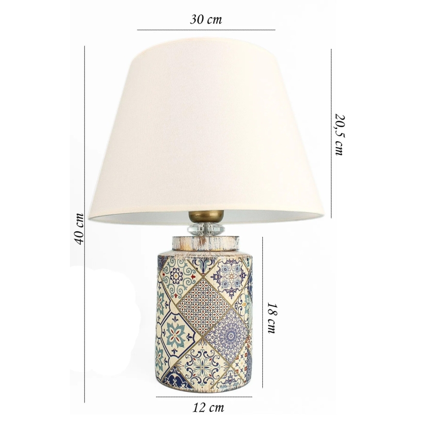 Lampe de table RAMZES 1xE27/40W/230V blanche/grise