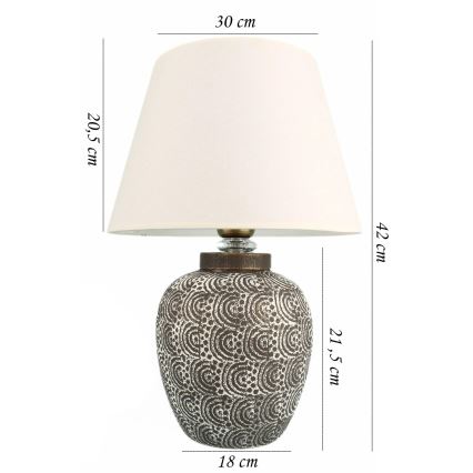 Lampe de table RAMZES 1xE27/40W/230V blanche/grise