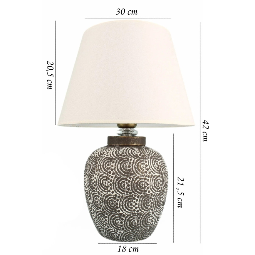 Lampe de table RAMZES 1xE27/40W/230V blanche/grise