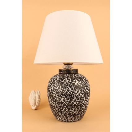 LAMPE DE TABLE RAMZES 1xE27/40W/230V blanche/noire
