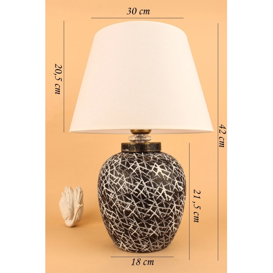LAMPE DE TABLE RAMZES 1xE27/40W/230V blanche/noire