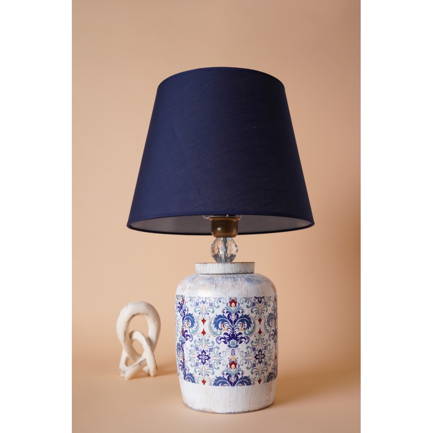 Lampe de table RAMZES 1xE27/40W/230V bleu/blanc