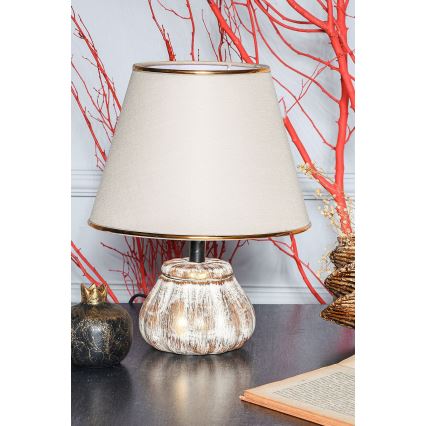 Lampe de table RAMZES 1xE27/40W/230V crème/dorée