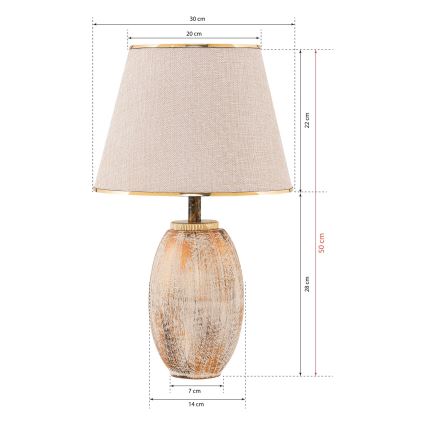 LAMPE DE TABLE RAMZES 1xE27/40W/230V crème/or en