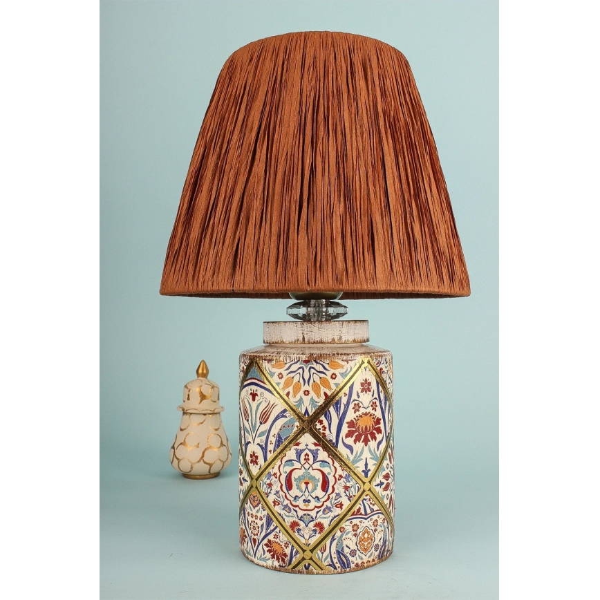 Lampe de table RAMZES 1xE27/40W/230V en raffia