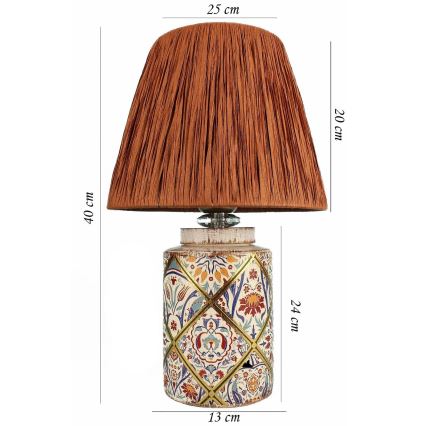 Lampe de table RAMZES 1xE27/40W/230V en raffia