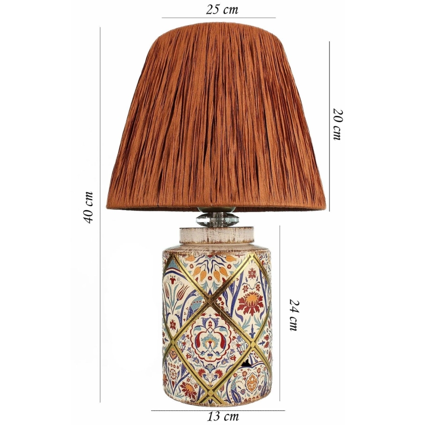 Lampe de table RAMZES 1xE27/40W/230V en raffia