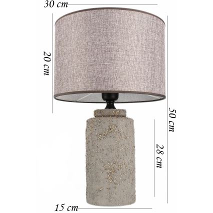 Lampe de table RAMZES 1xE27/40W/230V grise