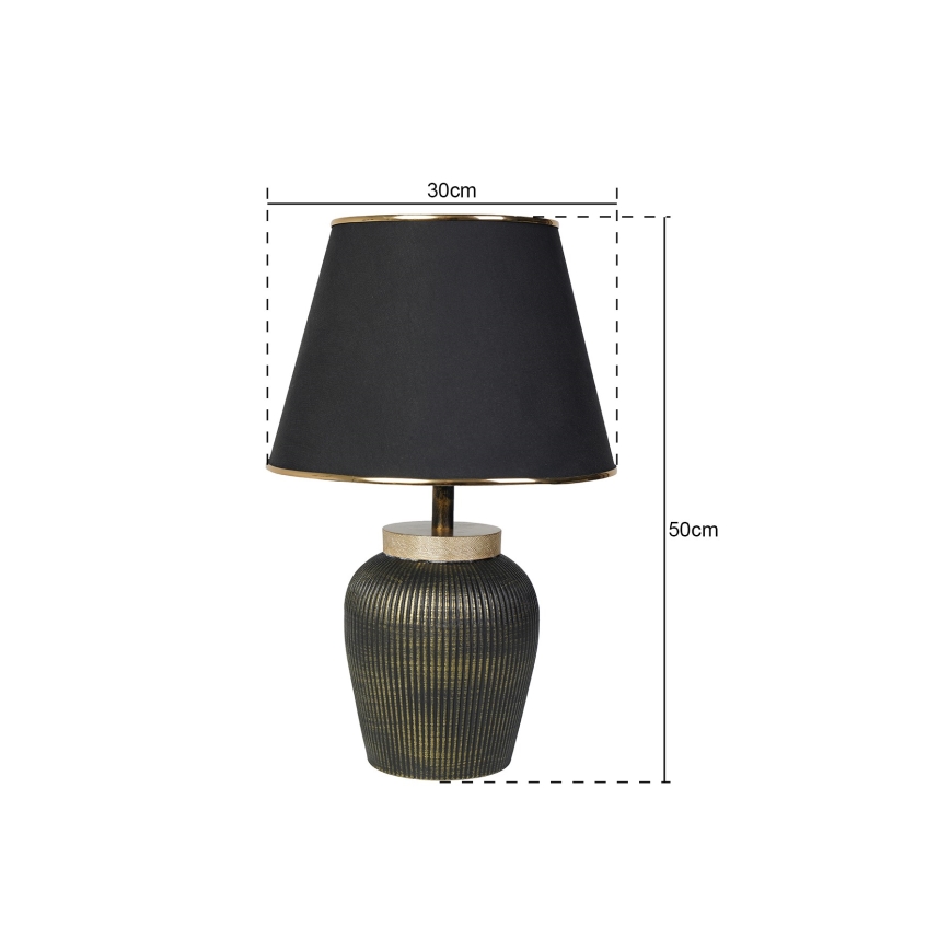 Lampe de Table RAMZES 1xE27/40W/230V noir/or