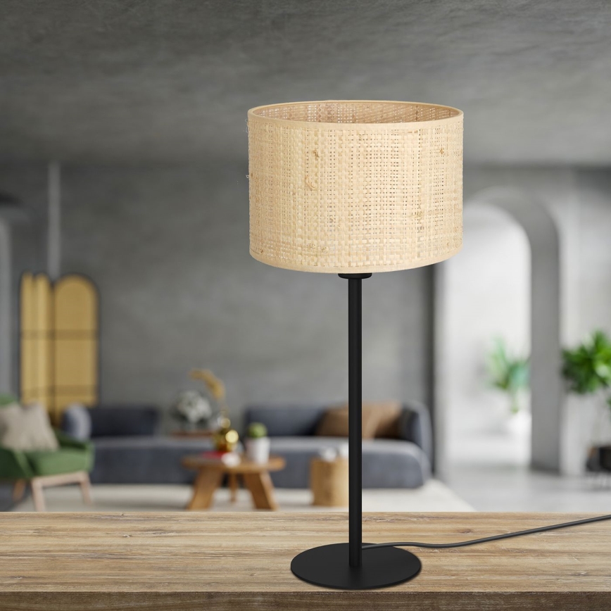 Lampe de table RATTAN 1xE27/60W/230V d. 25 cm rotin