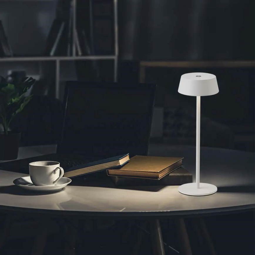 Lampe de table rechargeable tactile à intensité variable d'extérieur LED/2W/5V 4400 mAh IP54 blanche