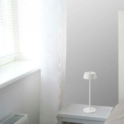 Lampe de table rechargeable tactile à intensité variable d'extérieur LED/2W/5V 4400 mAh IP54 blanche