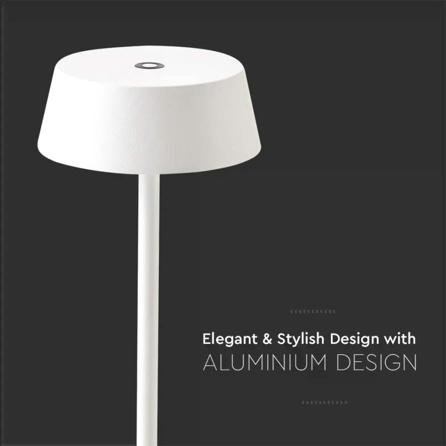 Lampe de table rechargeable tactile à intensité variable d'extérieur LED/2W/5V 4400 mAh IP54 blanche