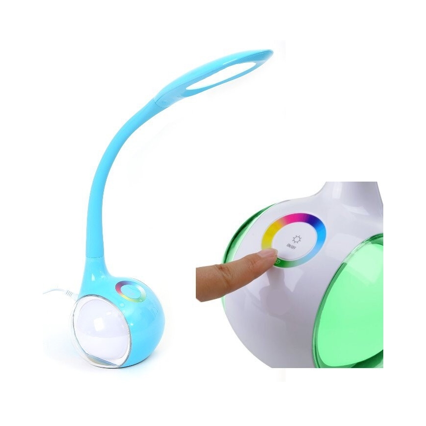 Lampe de table RGB à intensité variable LED/7W/230V bleue