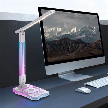 Lampe de table RGB tactile rechargeable et à intensité variable avec charge sans fil LED/7,5W/5V 2700-5300K blanc