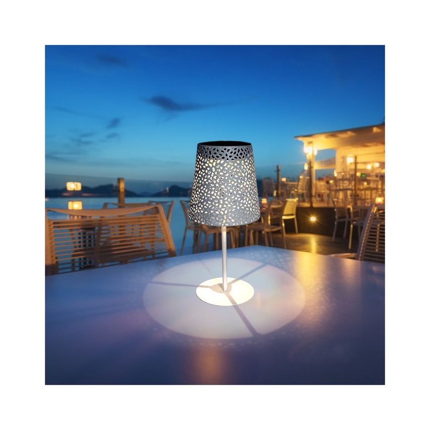 Lampe de table solaire LED LUVETRA LED/1xAA 4000K IP44 200 mAh blanche