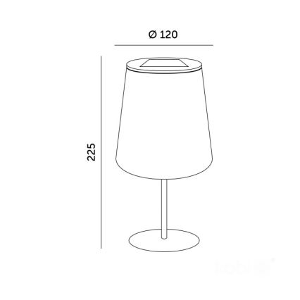 Lampe de table solaire LUVETRA LED/1xAA 4000K IP44 200 mAh noire