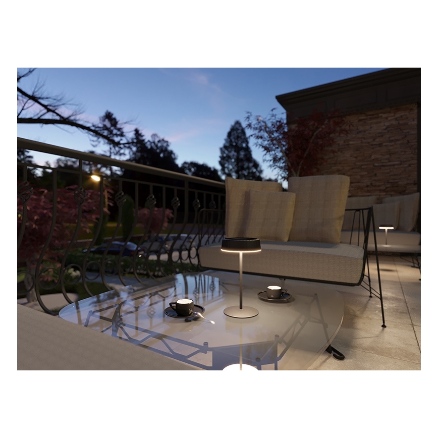 Lampe de table solaire rechargeable à intensité réglable VIVIEN LED/3W/5V 2700K 1600 mAh IP54 noir