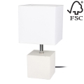 Lampe de table STRONG SQUARE 1xE27/25W/230V béton - certifié FSC