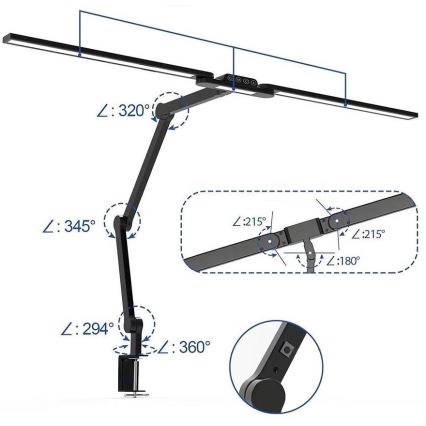 LED à intensité variable tactile flexible lampe de table LED/24W/230V 3000-6500K CRI 92 noir