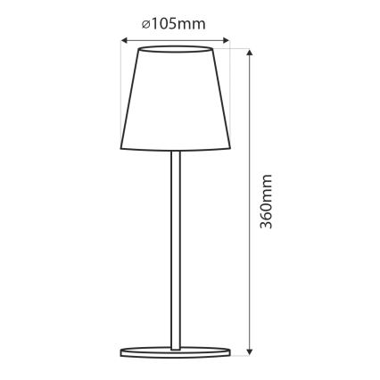 Lampe de table tactile à intensité variable LED/5W/5V USB 1200 mAh noir
