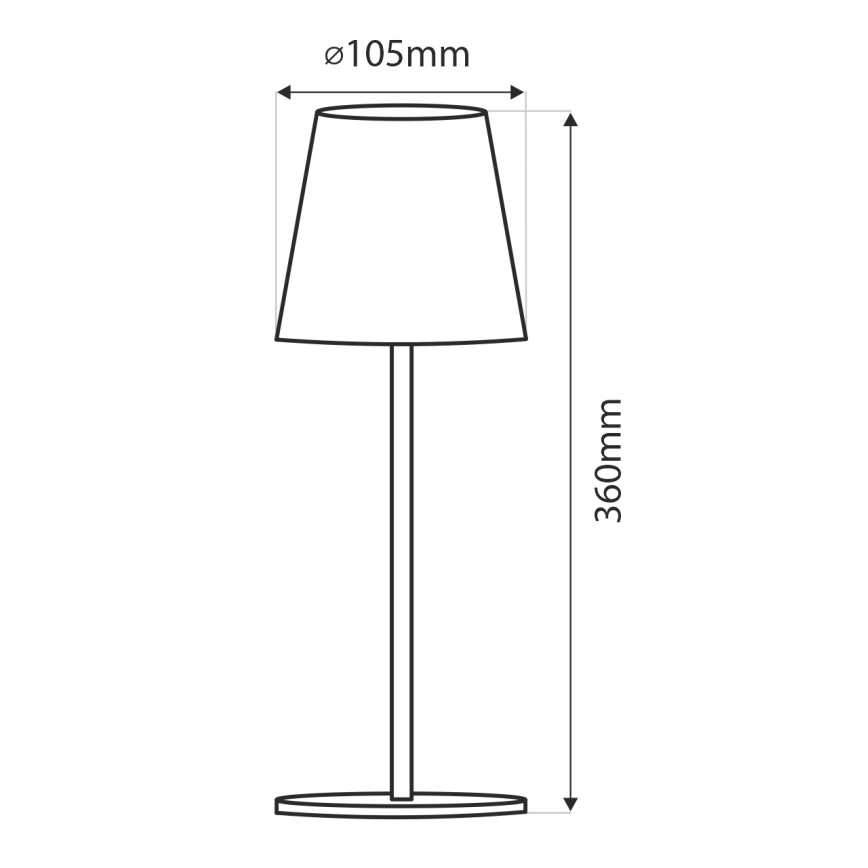 Lampe de table tactile à intensité variable LED/5W/5V USB 1200 mAh noir