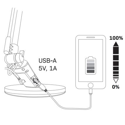 Lampe de table tactile à intensité variable OPTIMUM LED/7W/230V USB 3000/4000/6000K blanc