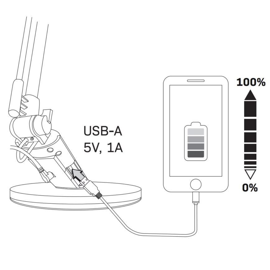 Lampe de table tactile à intensité variable OPTIMUM LED/7W/230V USB 3000/4000/6000K blanc