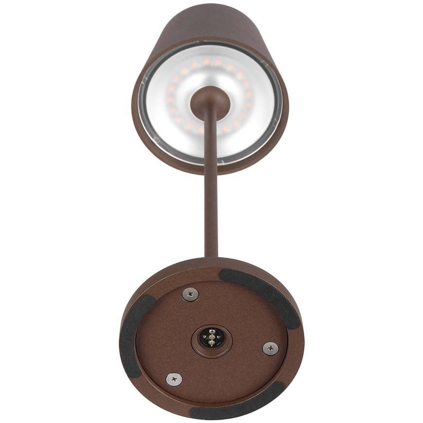 Lampe de table tactile à intensité variable rechargeable LED/2W/5V 4400 mAh IP54 marron