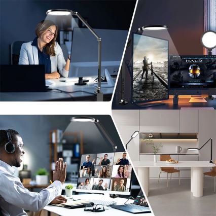 Lampe de table tactile flexible à intensité variable LED/15W/230V 3000-6500K CRI 96 noir