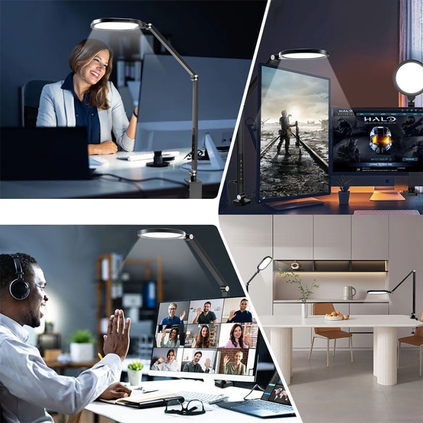 Lampe de table tactile flexible à intensité variable LED/15W/230V 3000-6500K CRI 96 noir