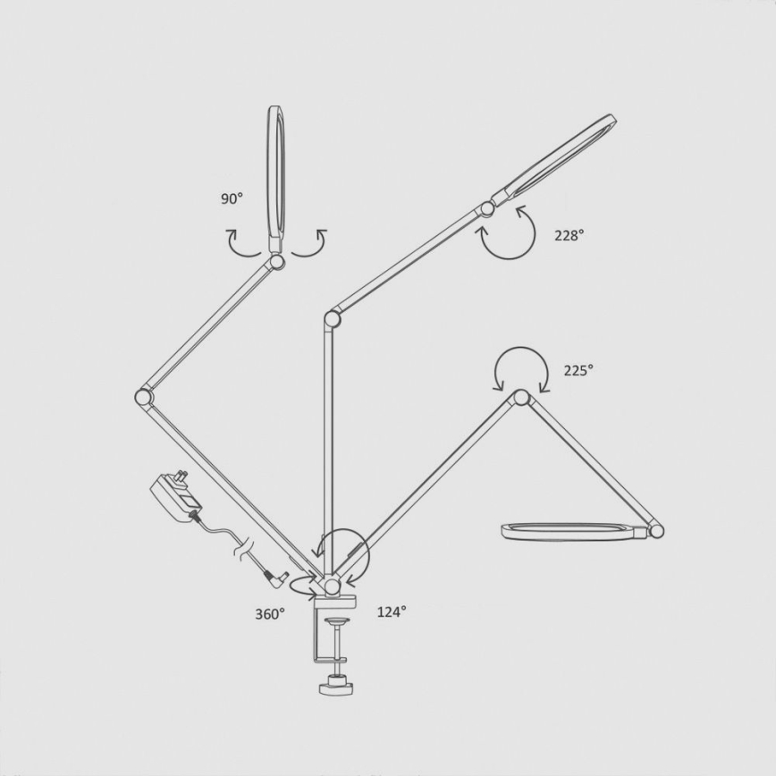 Lampe de table tactile flexible à intensité variable LED/15W/230V 3000-6500K CRI 96 noir