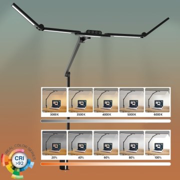 Lampe de table tactile flexible à intensité variable LED/24W/230V 3000-6500K CRI 92 noir