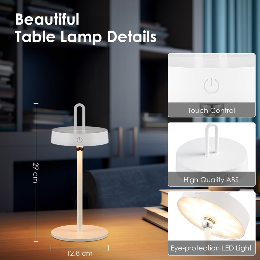 Lampe de table tactile LED dimmable rechargeable pour extérieur GENTLE LED/1,5W/3,7V 3000 mAh IP44 blanche