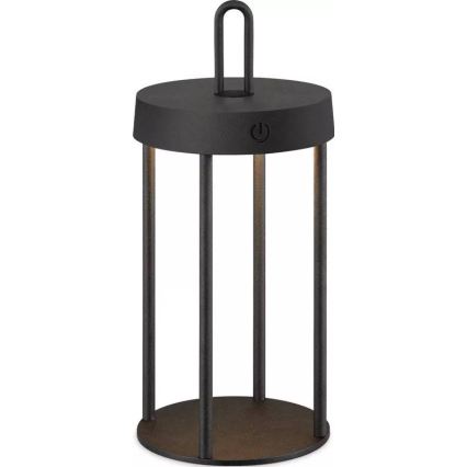 Lampe de table tactile LED d'extérieur dimmable, rechargeable GENTLE LED/1,5W/3,7V 3000 mAh IP44 noire