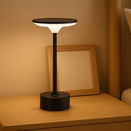 Lampe de table tactile LED rechargeable TAVOLO LED/2,5W/5V 2400 mAh 3000-6000K noire