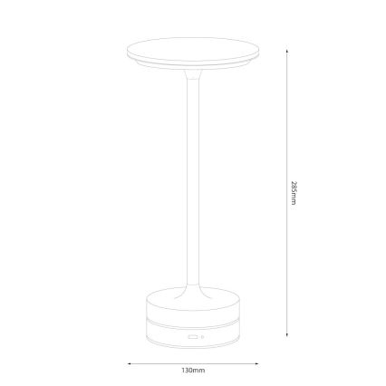 Lampe de table tactile LED rechargeable TAVOLO LED/2,5W/5V 2400 mAh 3000-6000K noire