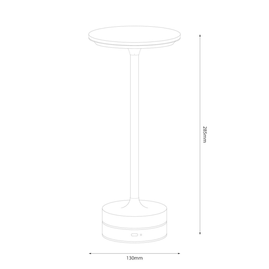 Lampe de table tactile LED rechargeable TAVOLO LED/2,5W/5V 2400 mAh 3000-6000K noire