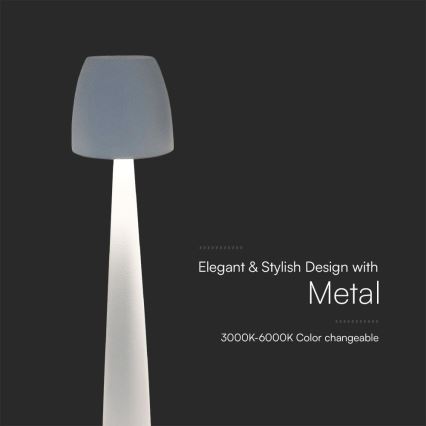 Lampe de table tactile rechargeable et à intensité variable LED/3W/5V 3000-6000K 1800 mAh blanc