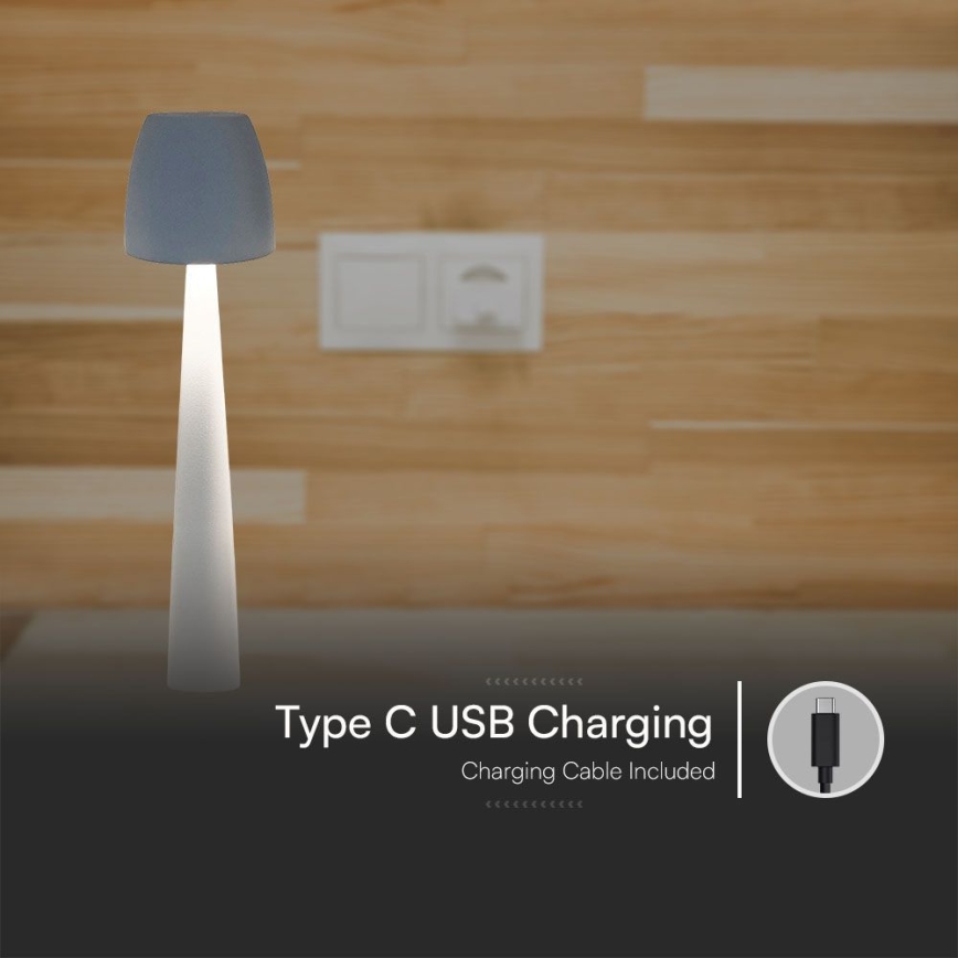 Lampe de table tactile rechargeable et à intensité variable LED/3W/5V 3000-6000K 1800 mAh blanc