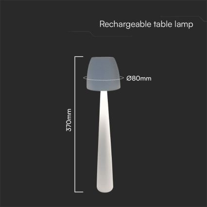 Lampe de table tactile rechargeable et à intensité variable LED/3W/5V 3000-6000K 1800 mAh blanc